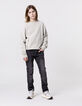 Groene sweater biokatoen ritszak twee materialen jongens-2