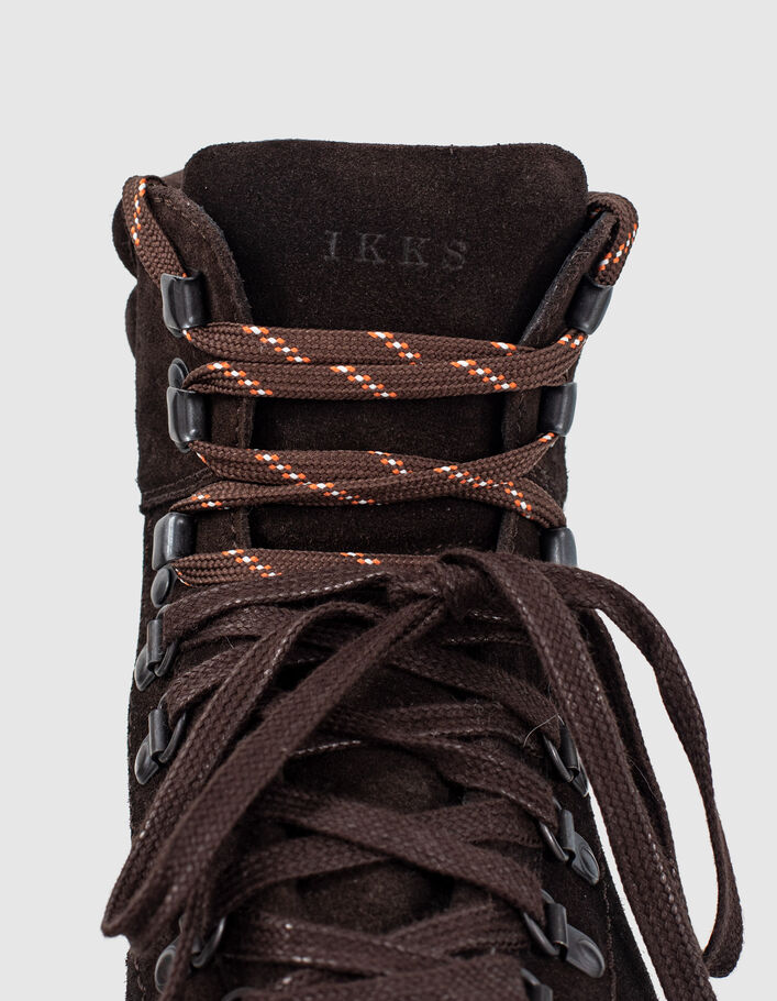Men’s dark chocolate suede mountain-style boots - IKKS