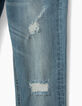 Boys' light blue distressed slim jeans -4