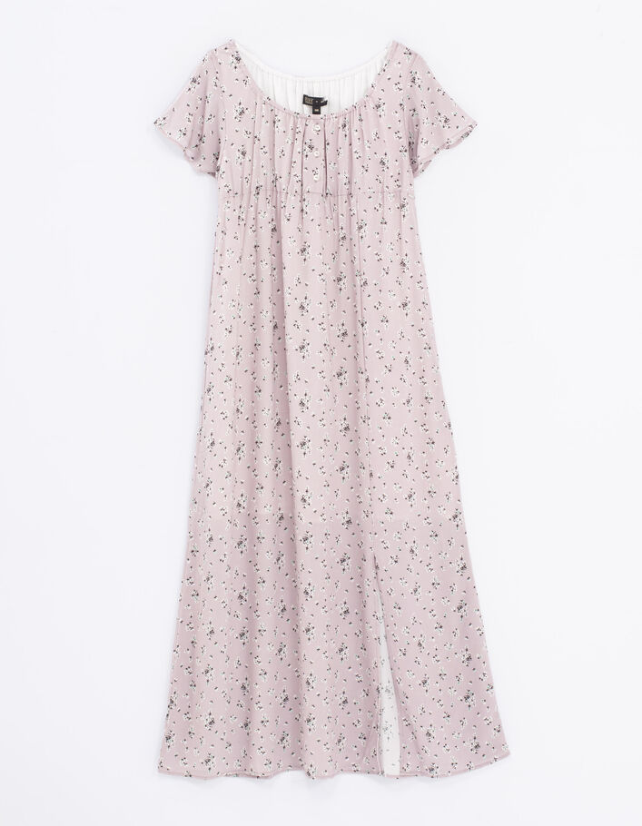 Langes Mädchenkleid, Ecovero®, Mikro-Blumen-Print, Parma - IKKS