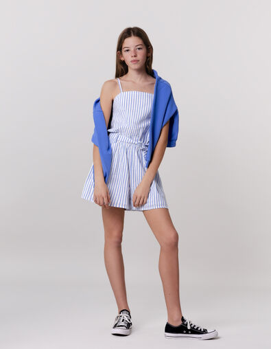 Blue stripes belted jumpsuit for girl - IKKS