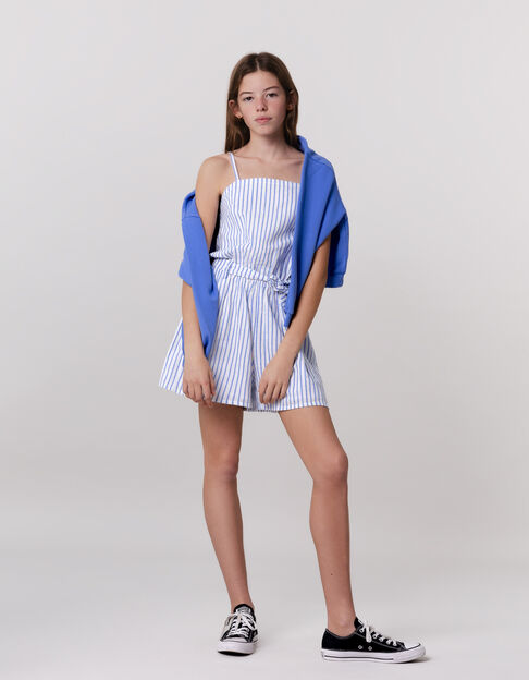 Combishort rayures bleues ceinturé fille - IKKS