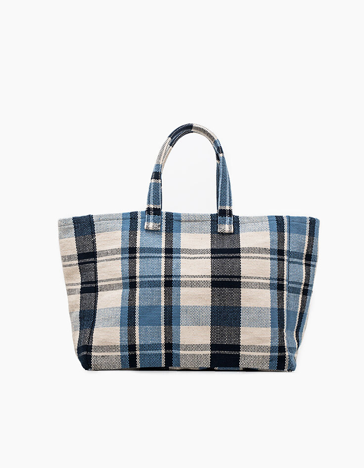 Oversized shopper geruit dames-3