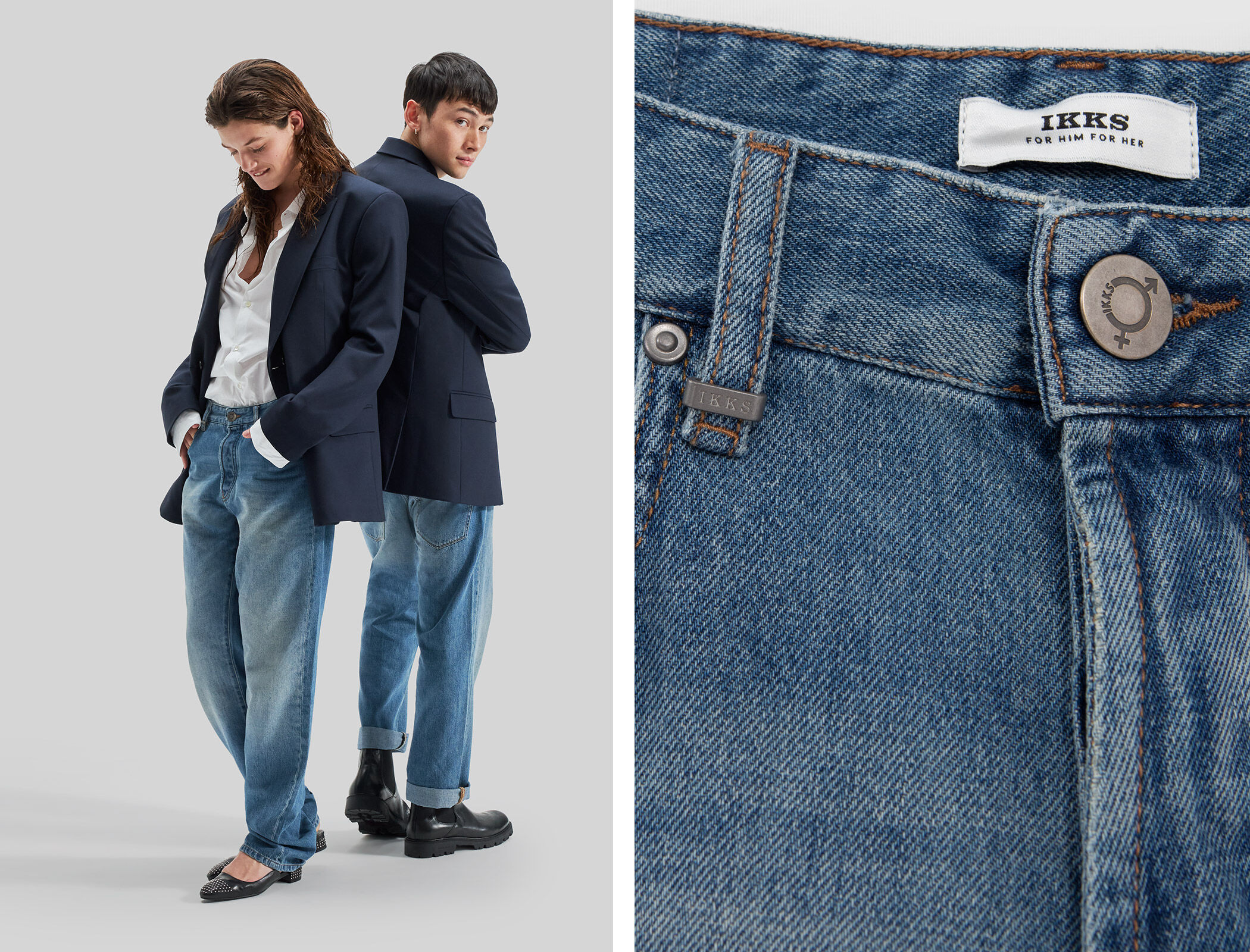 Unisex indigo WATERLESS denim REGULAR Gender Free jeans