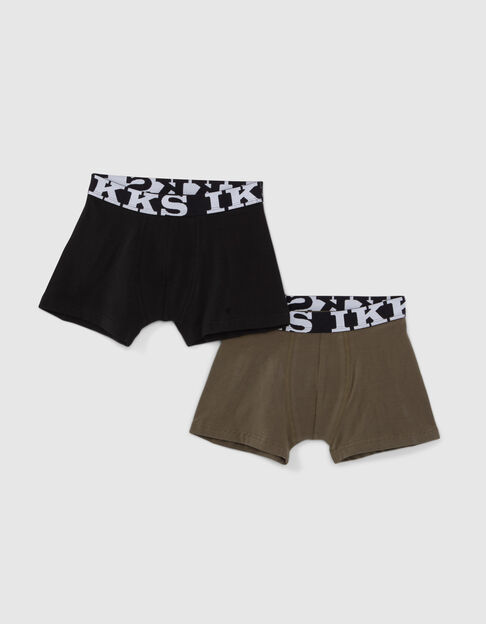 Boxers noir et kaki garçon - IKKS
