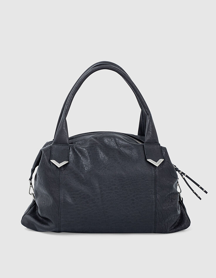 Bolso bandolera The Captain Bag military cuero negro mujer-2