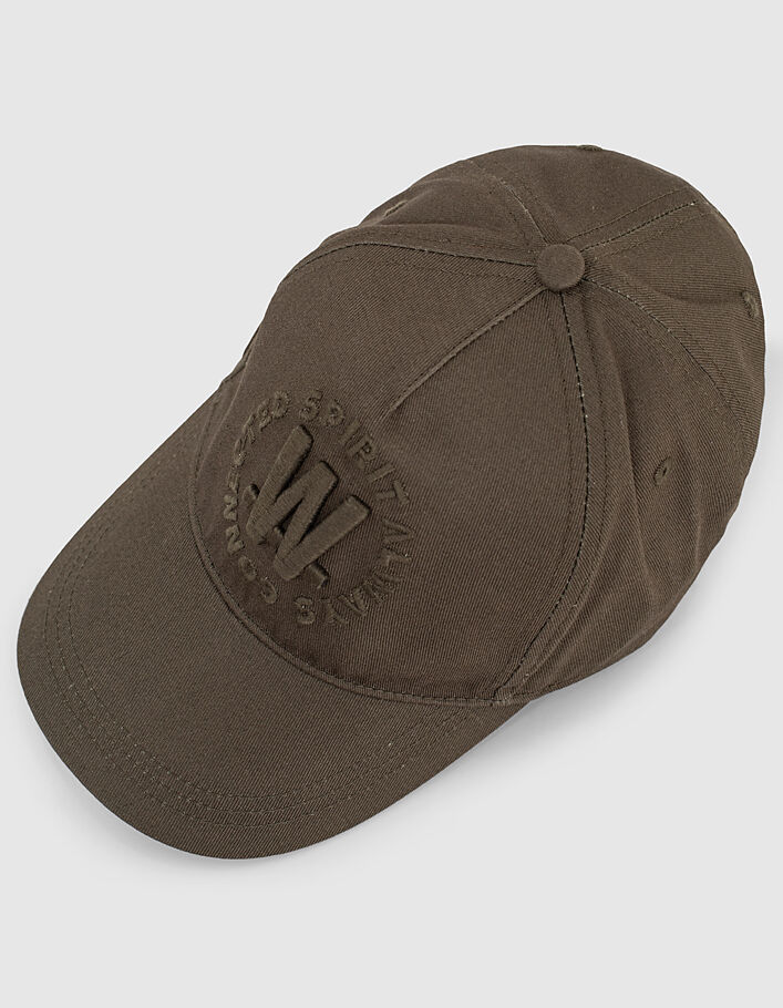 Boys’ dark khaki textured embroidered cap - IKKS