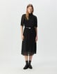 Vestido negro gasa plisada largo midi mujer-1 Vestido negro gasa plisada largo midi mujer-1