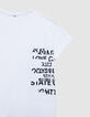 Tee-shirt col rond blanc visuel messages-7