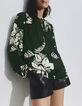 Pure Edition-Blouse verte imprimé Jungle Vibe Femme-1