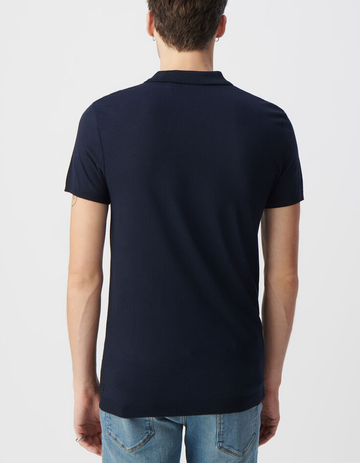 Marineblaues Herrenpoloshirt aus Baumwollmodal-4 Marineblaues Herrenpoloshirt aus Baumwollmodal-4