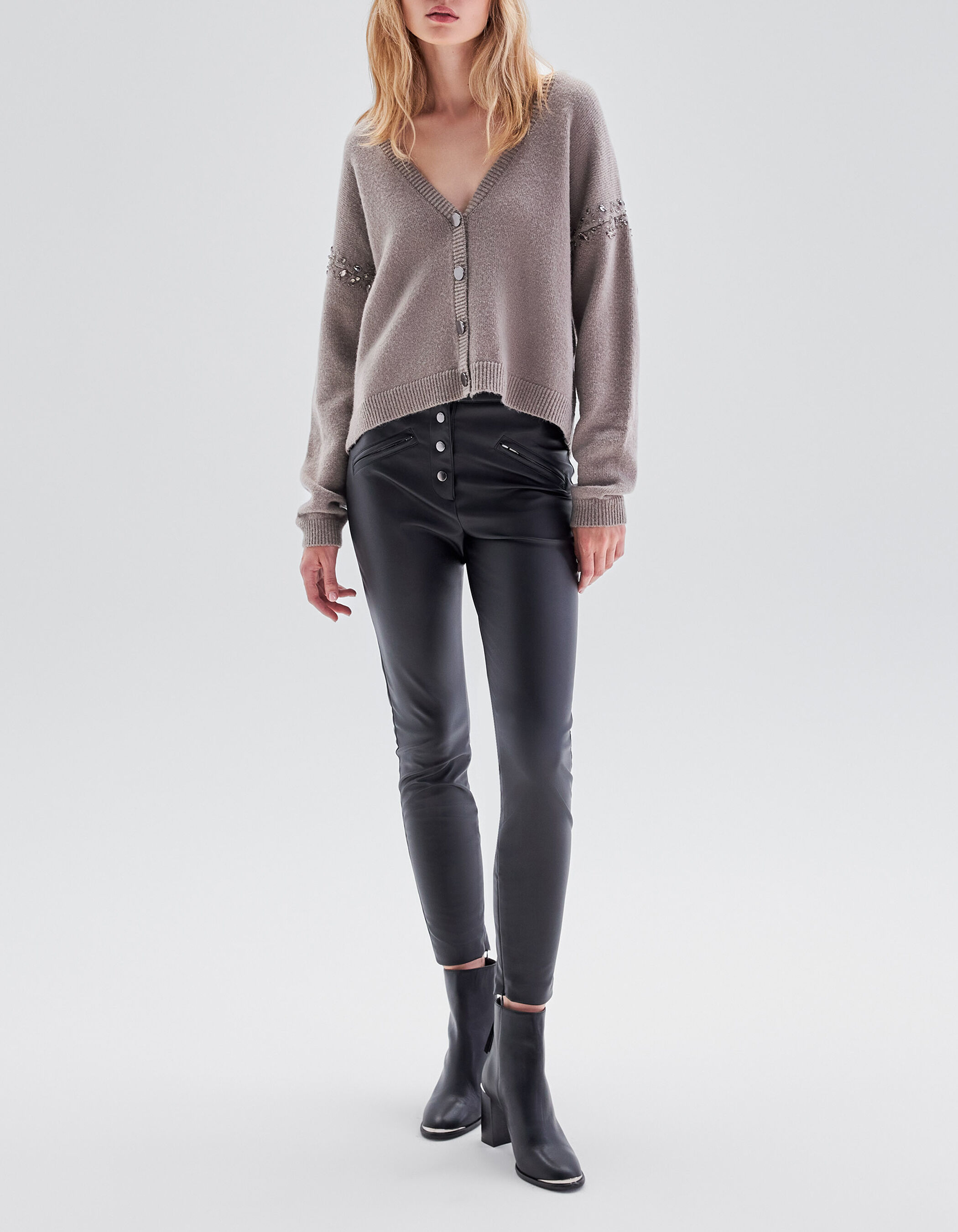 Cardigan femme beige clearance