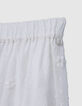 Jupe blanche jacquard plumetis et fleurs brodées fille-6