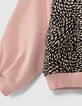 Sweat rose et imprim&eacute; graphique fille-6