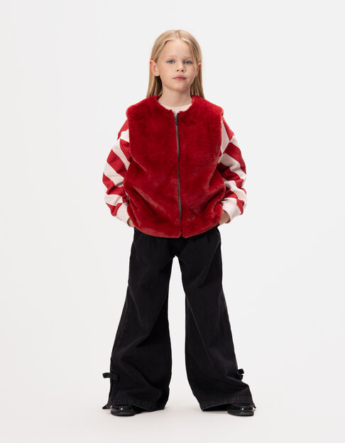 Girls’ 2-in-1 black parka and red gilet - IKKS