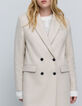 Women's long ecru pea jacket-7
