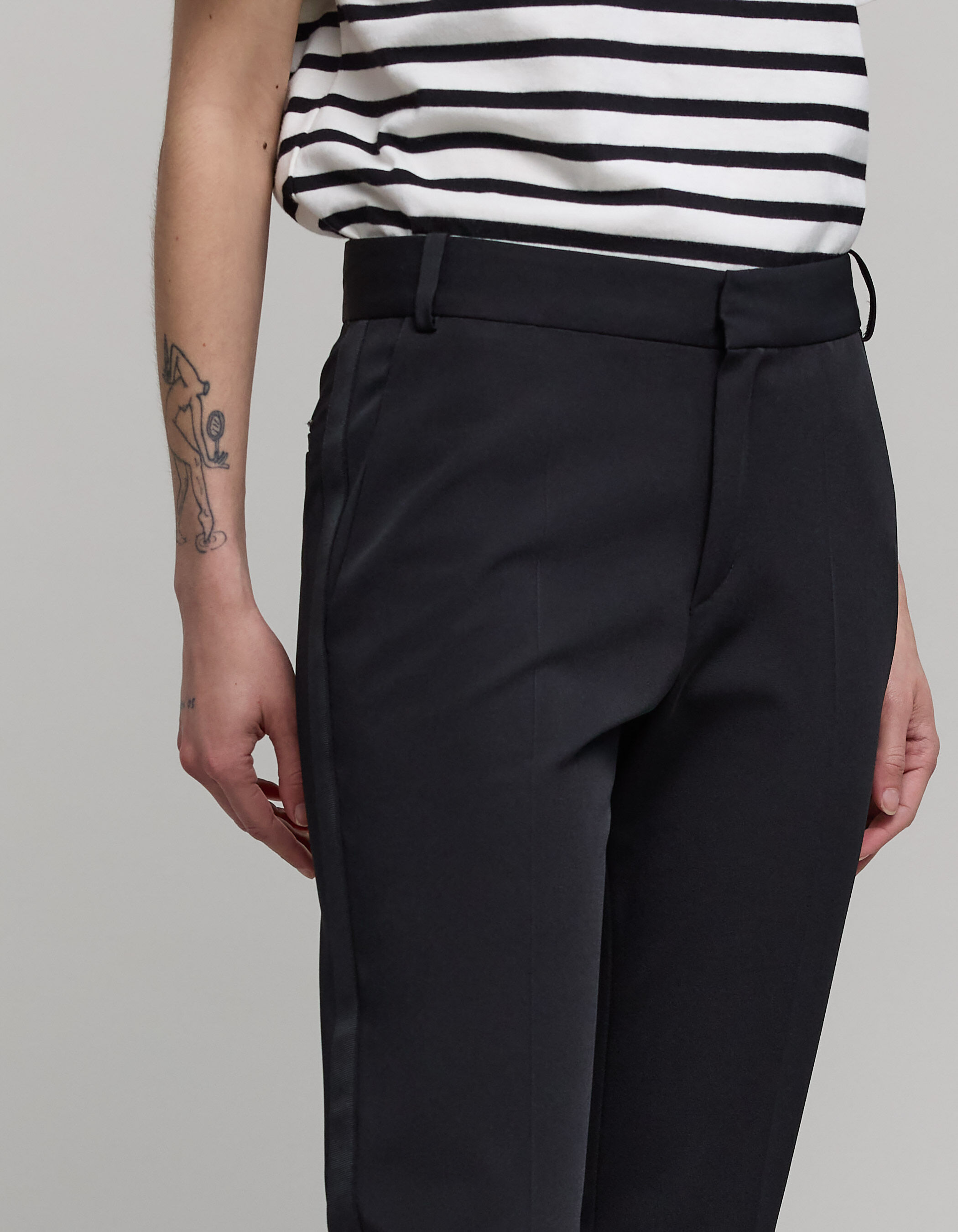 Pantalon smoking femme noir clearance