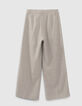 Wijde grijze broek witte stroken opzij meisjes -3