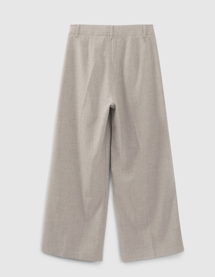 Wijde grijze broek witte stroken opzij meisjes -3
