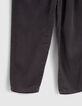Pantalón gris fluido LYOCELL® cinturón terciopelo niña-5