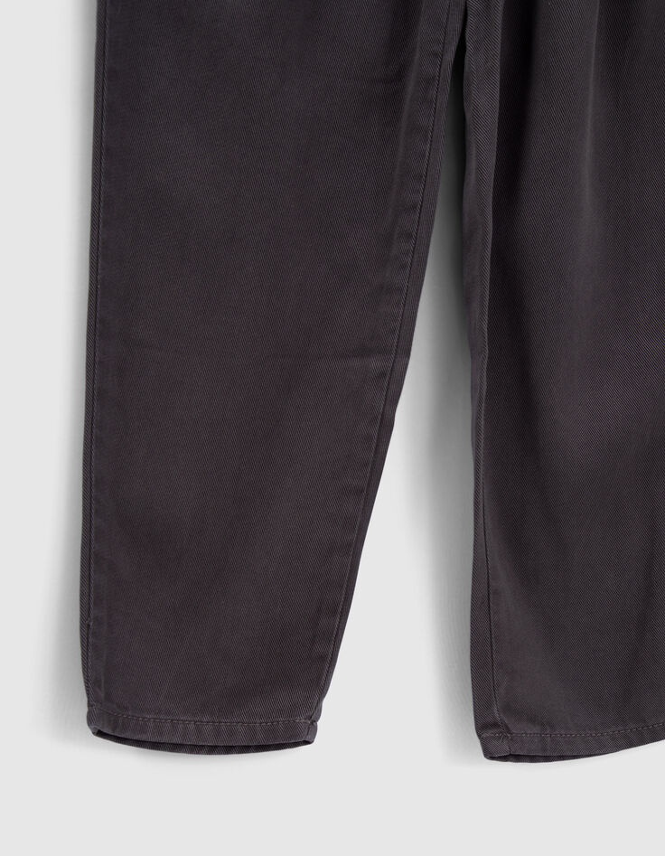 Pantalón gris fluido LYOCELL® cinturón terciopelo niña-5