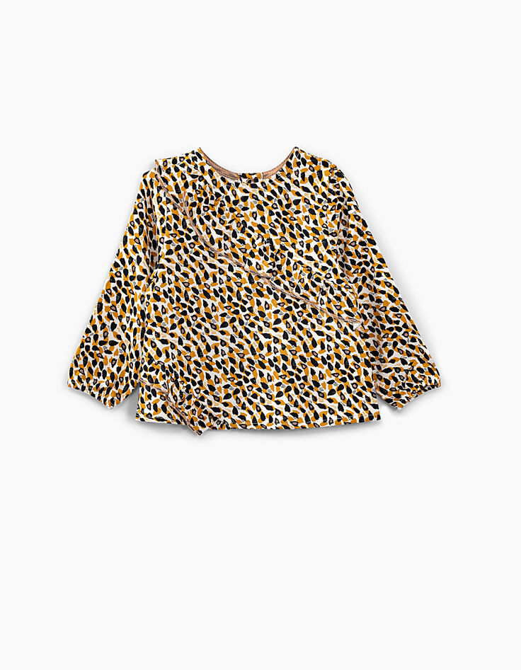 Blouse blanc cassé imprimé léopard bébé fille-1