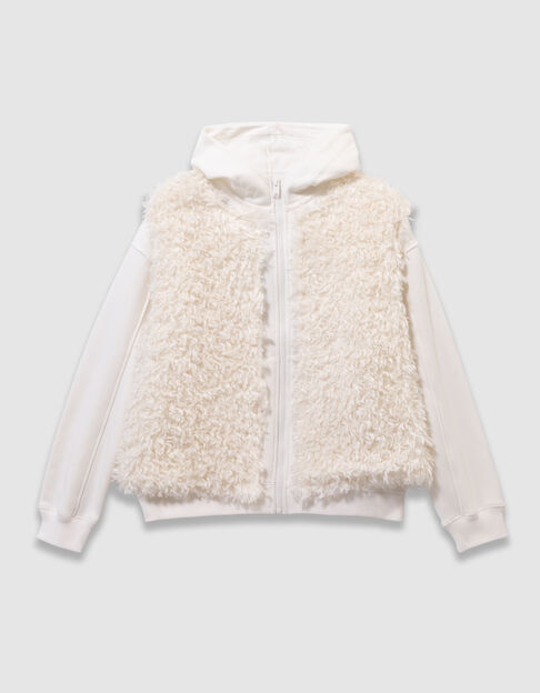 Ecru 2-in-1 vest met kap en mouwloos gilet meisjes - IKKS