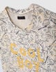 Ecru T-shirt biokatoen all-over lijntekeningen jongens-6