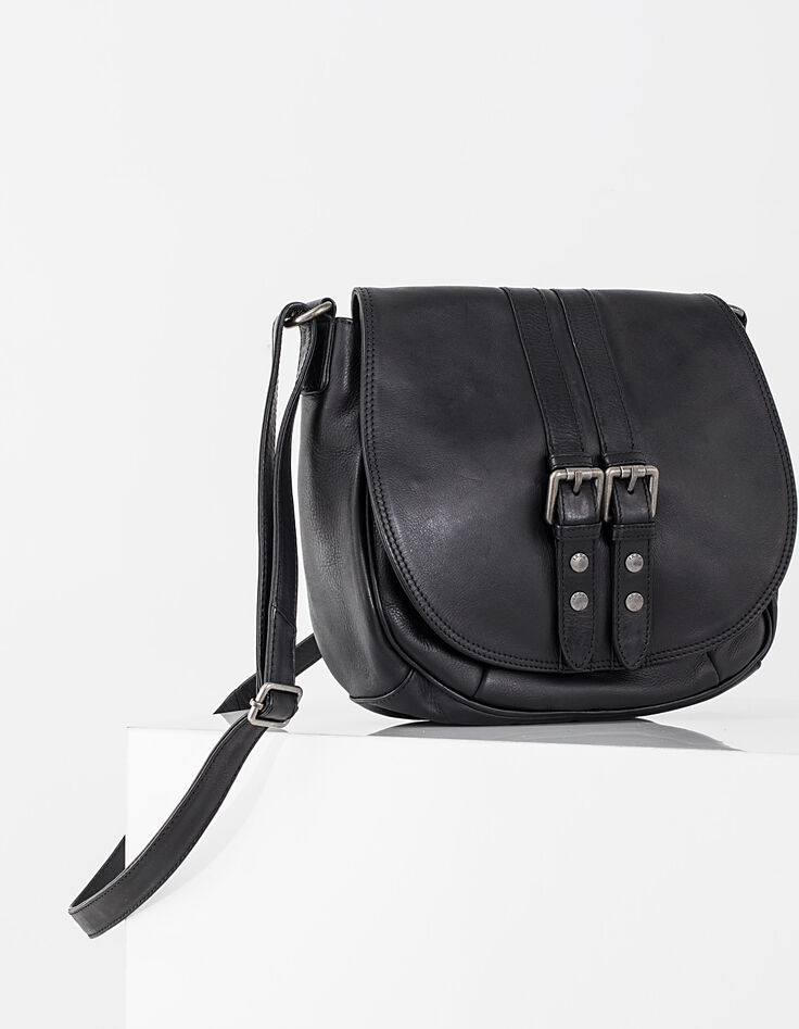 Bolso bandolera The Waiter cuero hebillas metal-2
