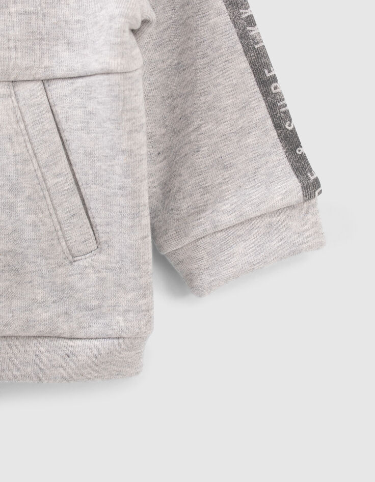 Cárdigan gris capucha gafas bebé niño-6