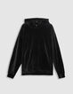 Sudadera negra pana cuello alto capucha hombre-4