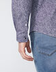 Indigo SLIM overhemd stippen-bladprint heren-5
