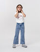Blaue LARGE-Mädchenjeans mit Schalgürtel-2
