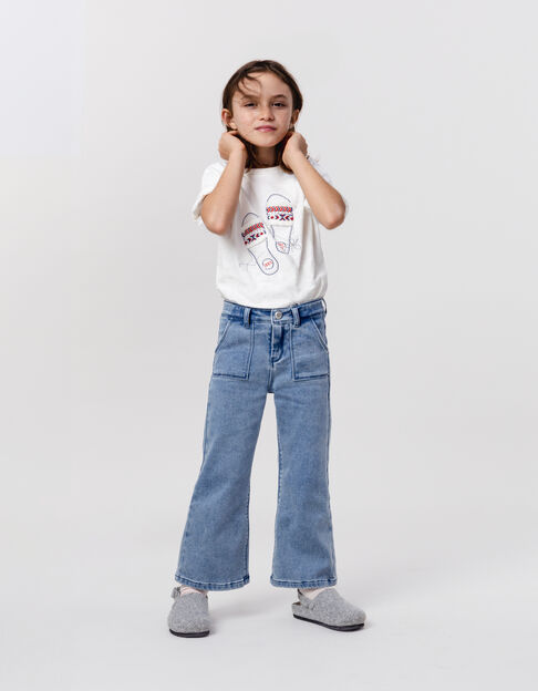 Girl's LARGE blue jeans with print scarf - IKKS