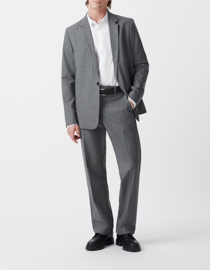 Men&rsquo;s grey wool blend suit jacket-1