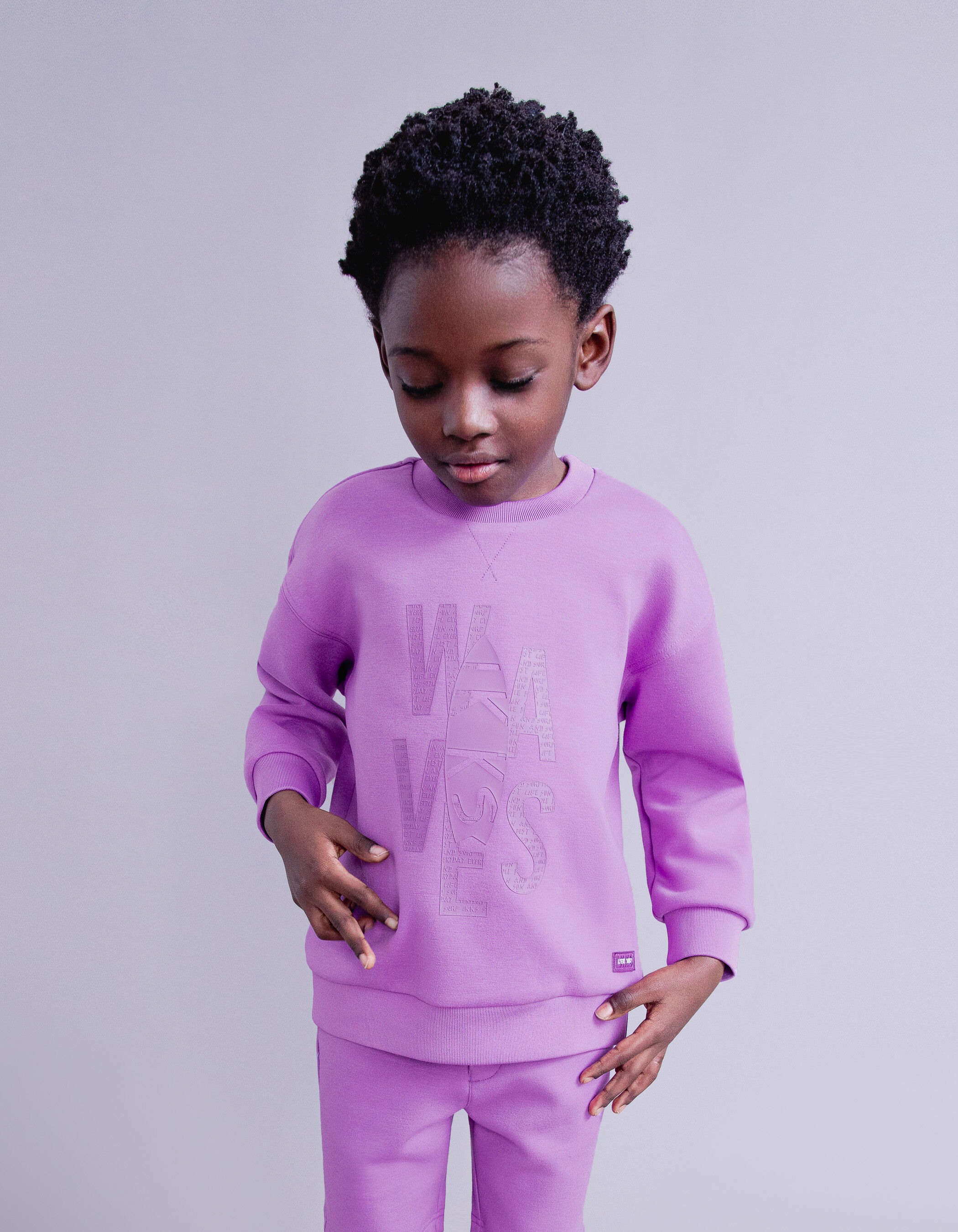 Sweat violet molleton techfleece visuel surf gomme garcon IKKS