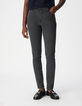 Grijze slim jeans met hoge taille en studdetail Nina Dames-2
