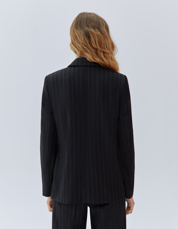 Women's large black striped tennis jacket - IKKS