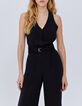 Combinaison pantalon noire dos-nu Femme-3