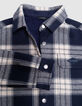 Sobrecamisa azul marino cuadros capucha extraíble niño-4