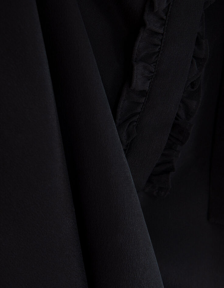 Zwart blouse Pure Edition met lavalli&egrave;rekraag Dames-8