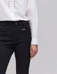 Pantal&oacute;n flare negro con bolsillos con cremalleras mujer-4