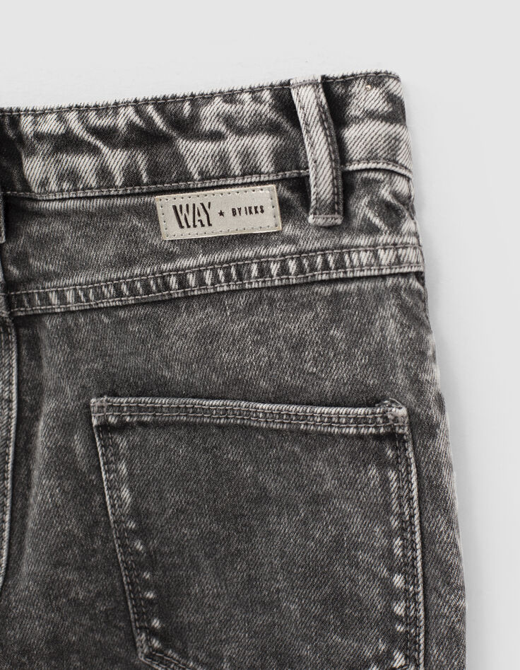Light grey mom jeans rits en studs meisjes-5