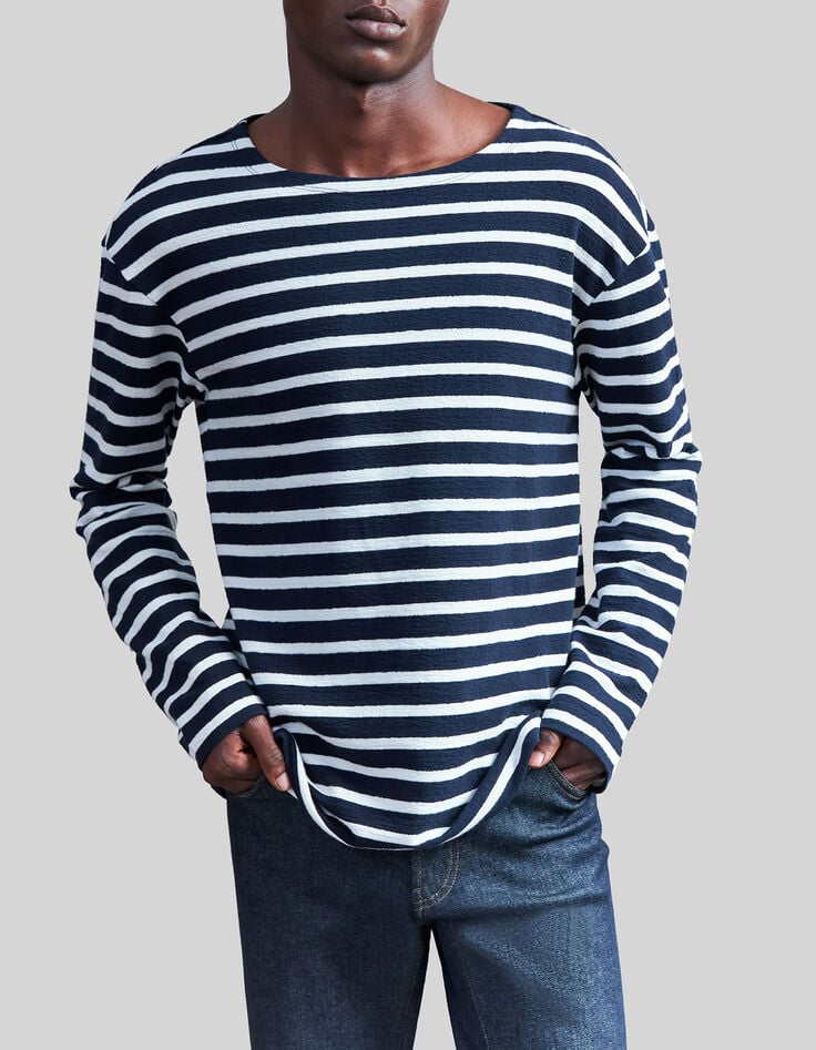 Men’s long-sleeve sailor-stripe T-shirt-1
