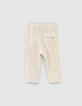 Baby boys’ light beige marl chinos with braces-3