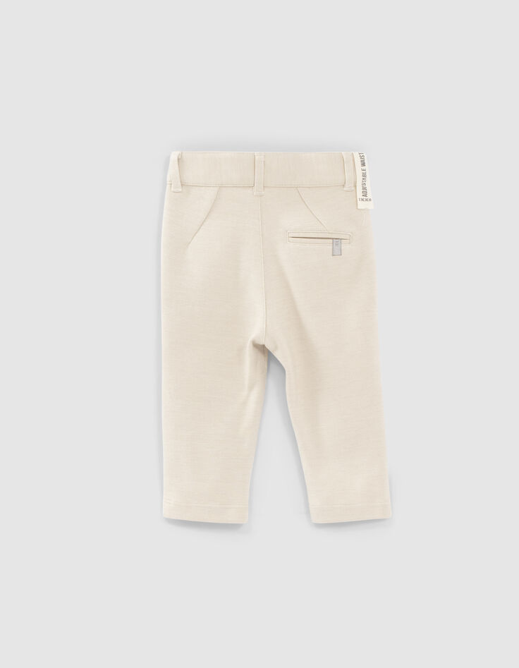 Baby boys’ light beige marl chinos with braces-3