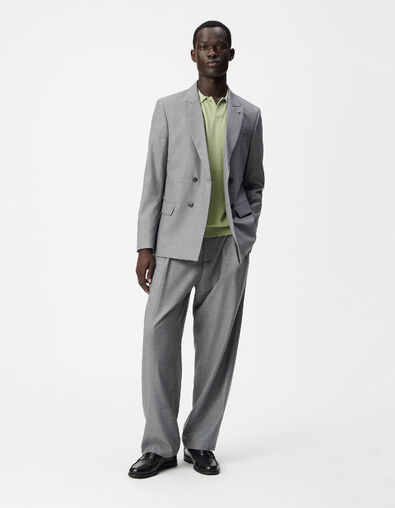 Men's grey double-breasted suit jacket - IKKS