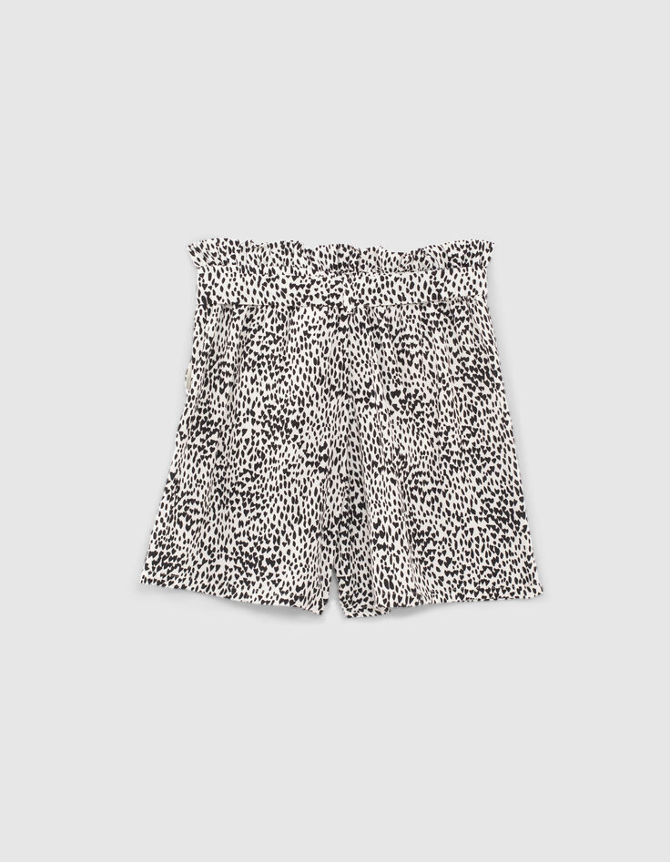 Shorts paper bag blanco fluidos Ecovero® corazones niña-3