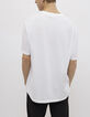 Wit T-shirt met borduursel Heren-6