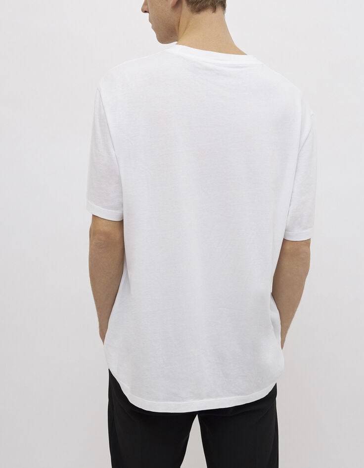 Wit T-shirt met borduursel Heren-6